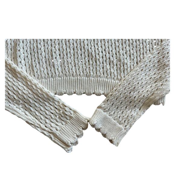 Nwt Christian Lacroix cream-colored open-knit crew neck sweater extra small - Picture 5 of 10